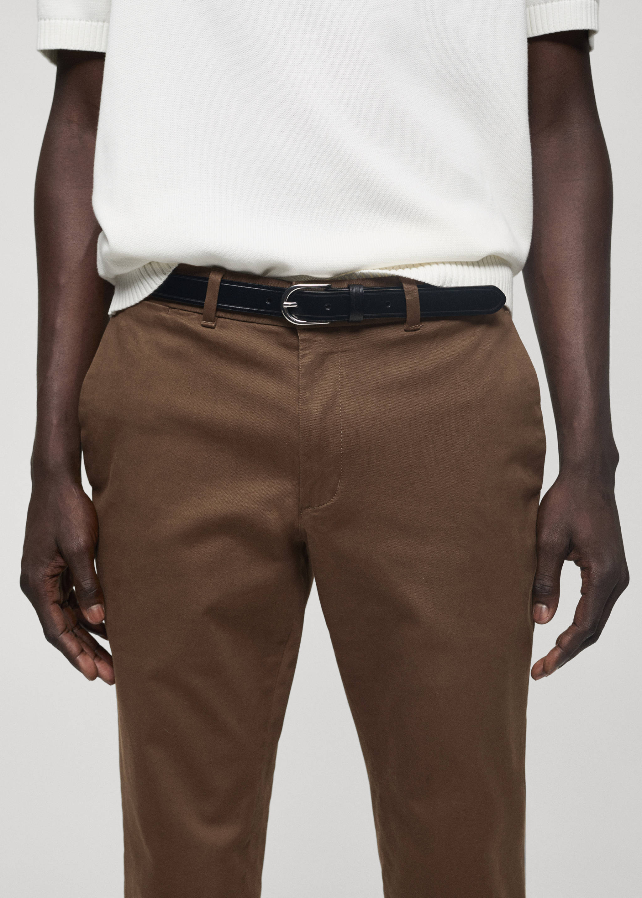 Slim fit serge chino trousers - Details of the article 1