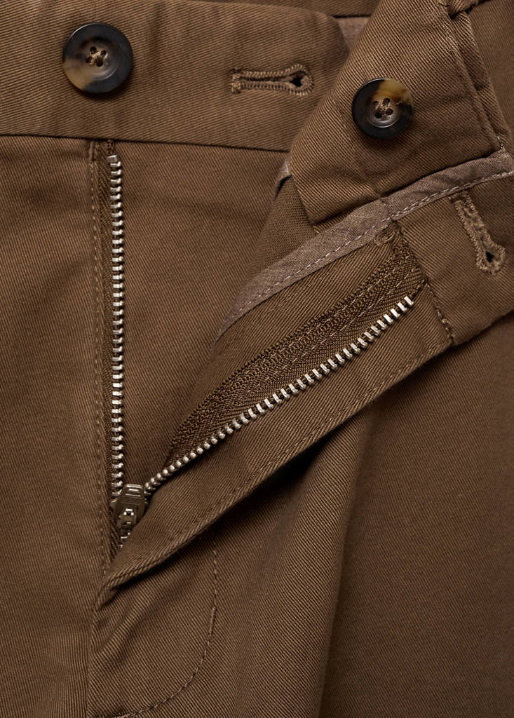 Slim fit serge chino trousers — Brown