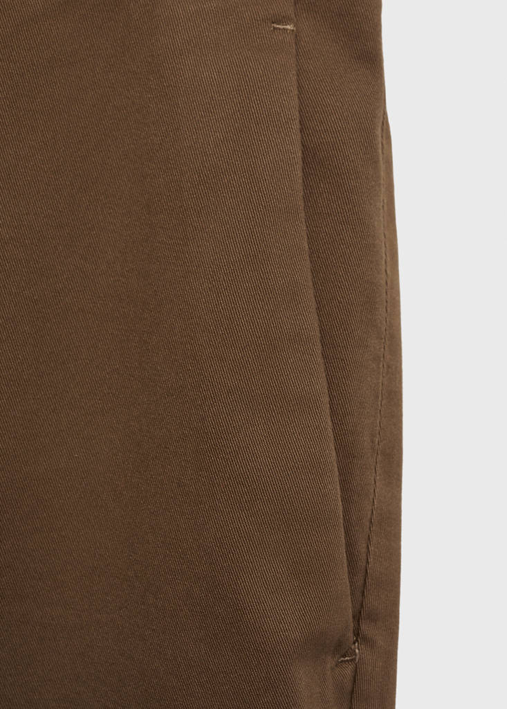 Slim fit serge chino trousers — Brown