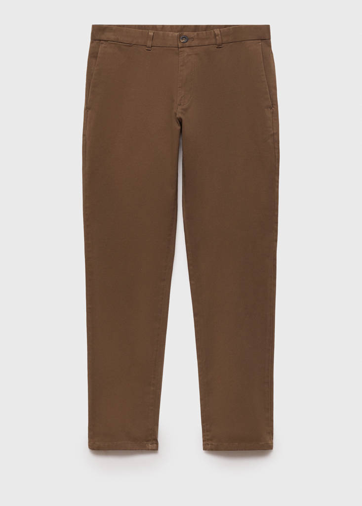 Slim fit serge chino trousers — Brown
