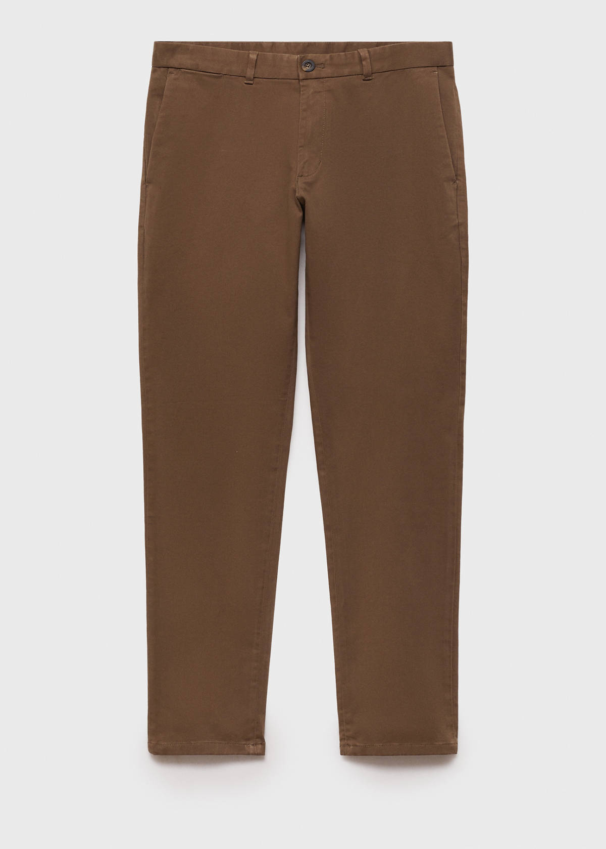 Slim fit serge chino trousers — Brown