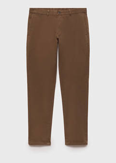 Slim fit serge chino trousers — Brown 7