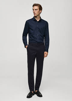 Slim fit serge chino trousers — Dark Navy 2