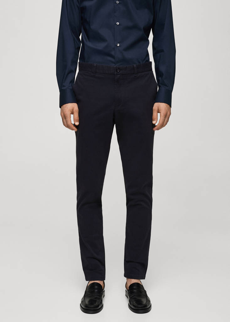 Slim fit serge chino trousers — Dark Navy