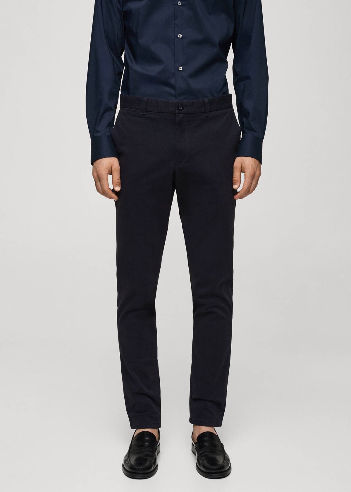 Slim fit serge chino trousers — Dark Navy