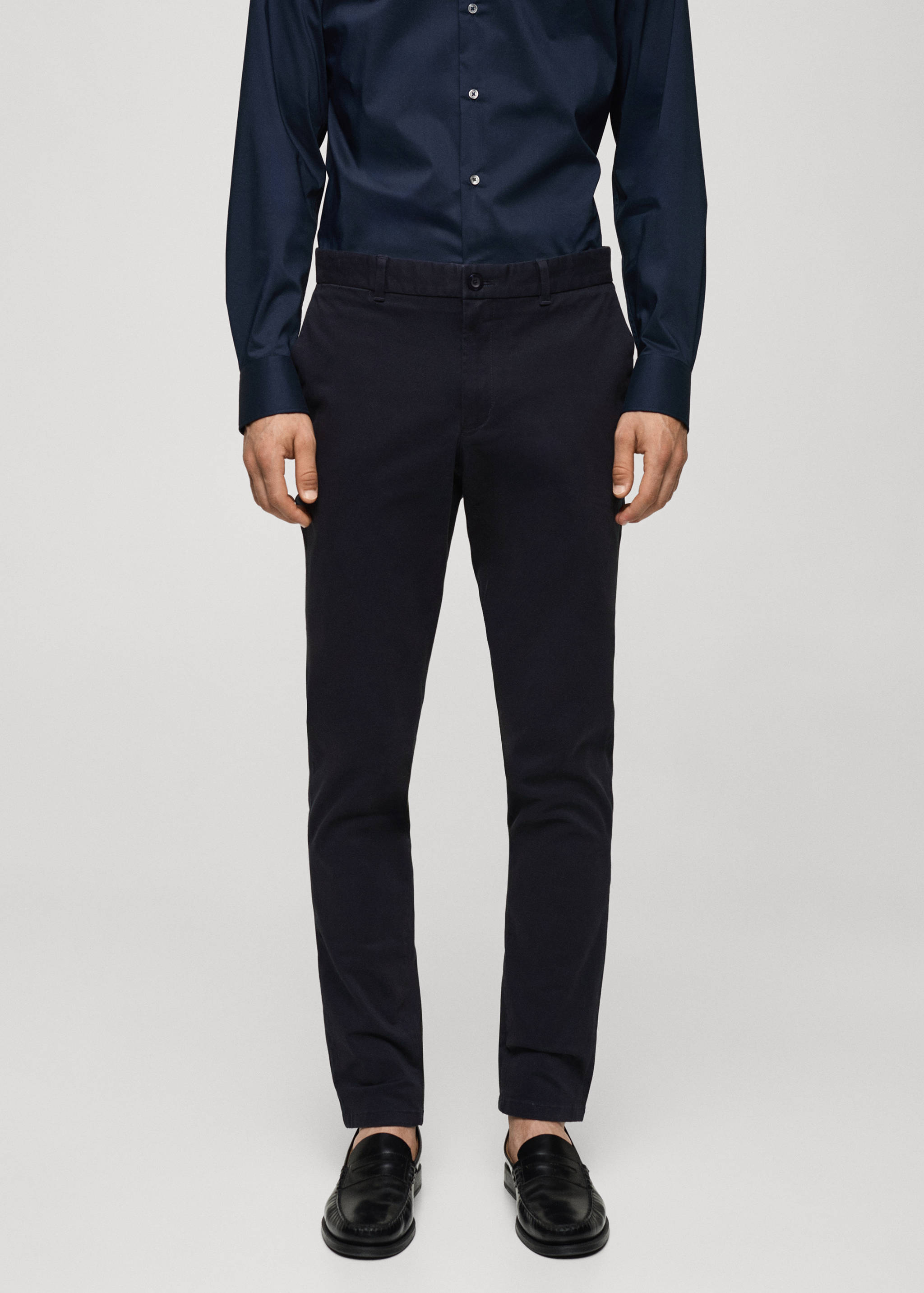 Slim fit serge chino trousers - Medium plane