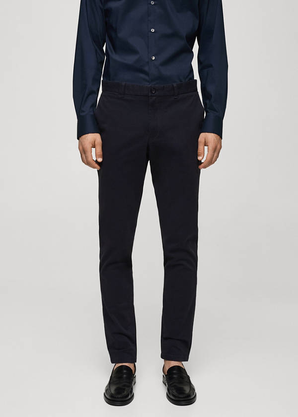 Slim fit serge chino trousers — Dark Navy