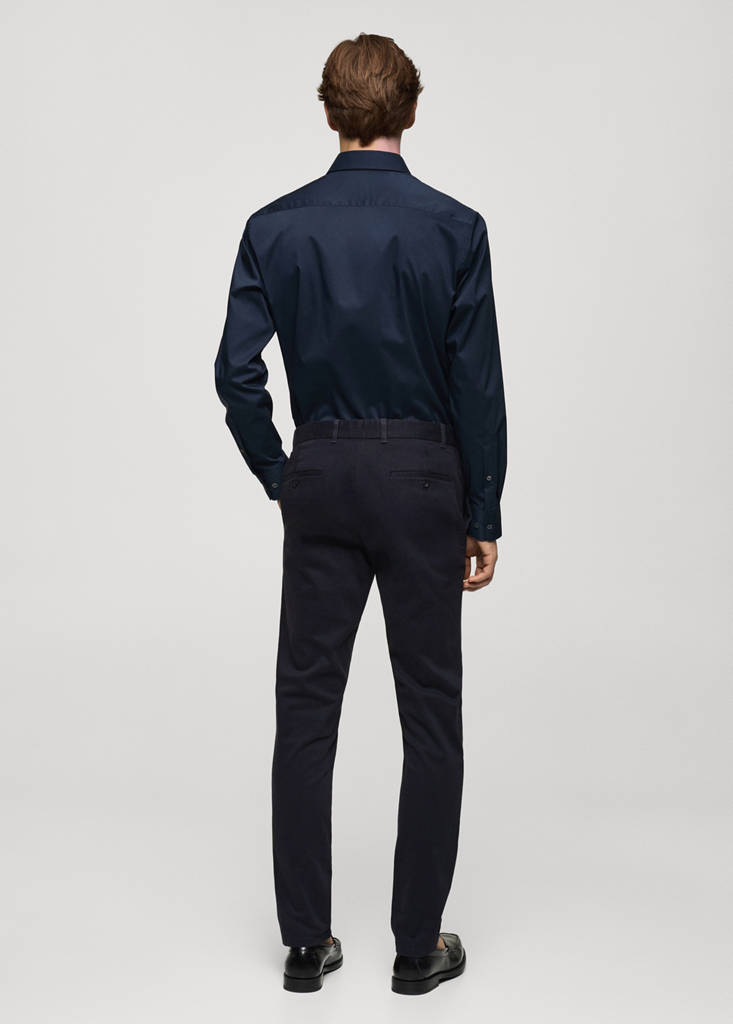 Slim fit serge chino trousers — Dark Navy