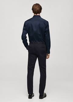 Slim fit serge chino trousers — Dark Navy 3