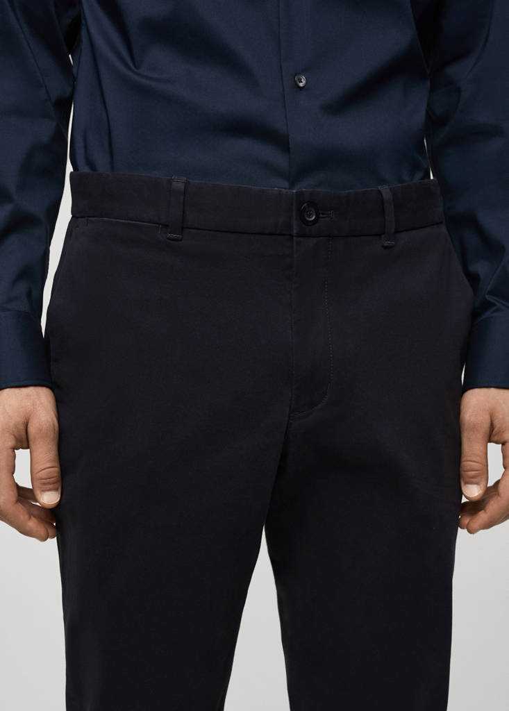 Slim fit serge chino trousers — Dark Navy