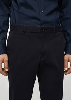 Slim fit serge chino trousers — Dark Navy 4