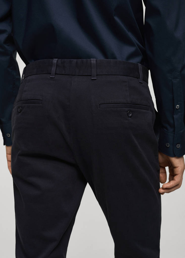 Slim fit serge chino trousers — Dark Navy