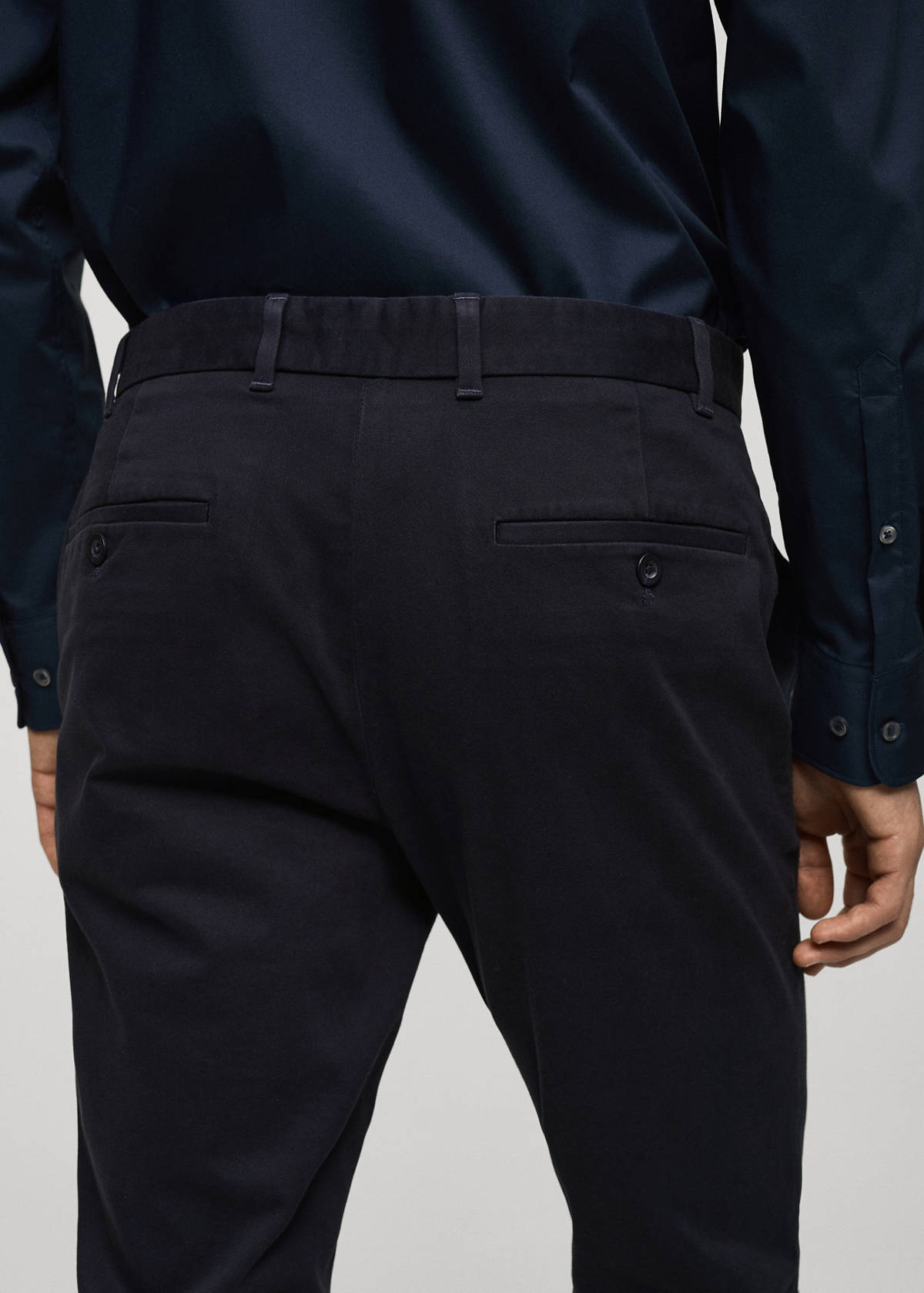 Slim fit serge chino trousers — Dark Navy