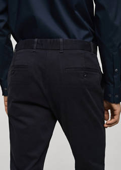 Slim fit serge chino trousers — Dark Navy 6