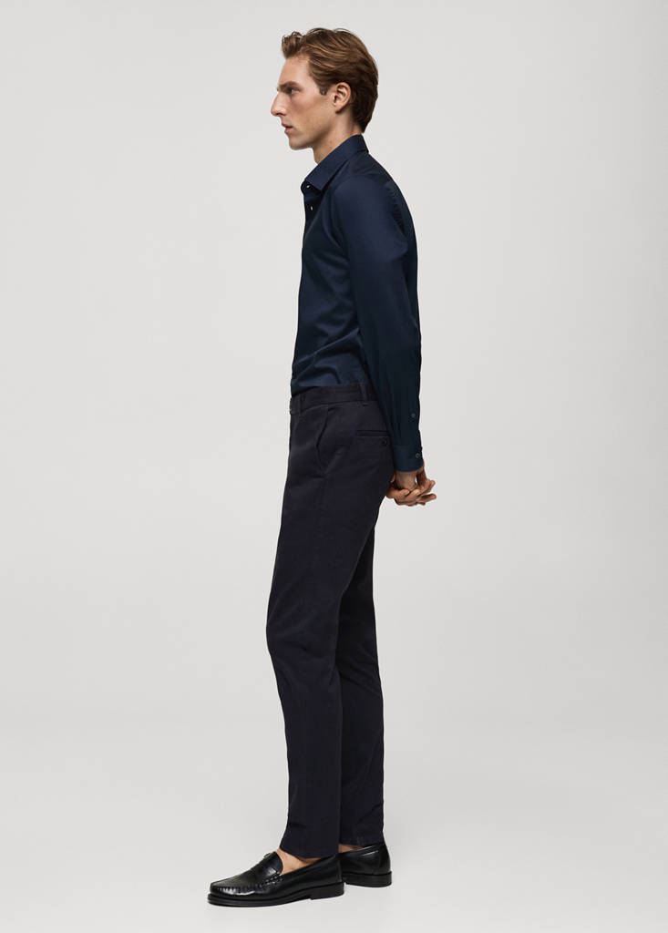 Slim fit serge chino trousers — Dark Navy