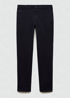 Slim fit serge chino trousers — Dark Navy 7