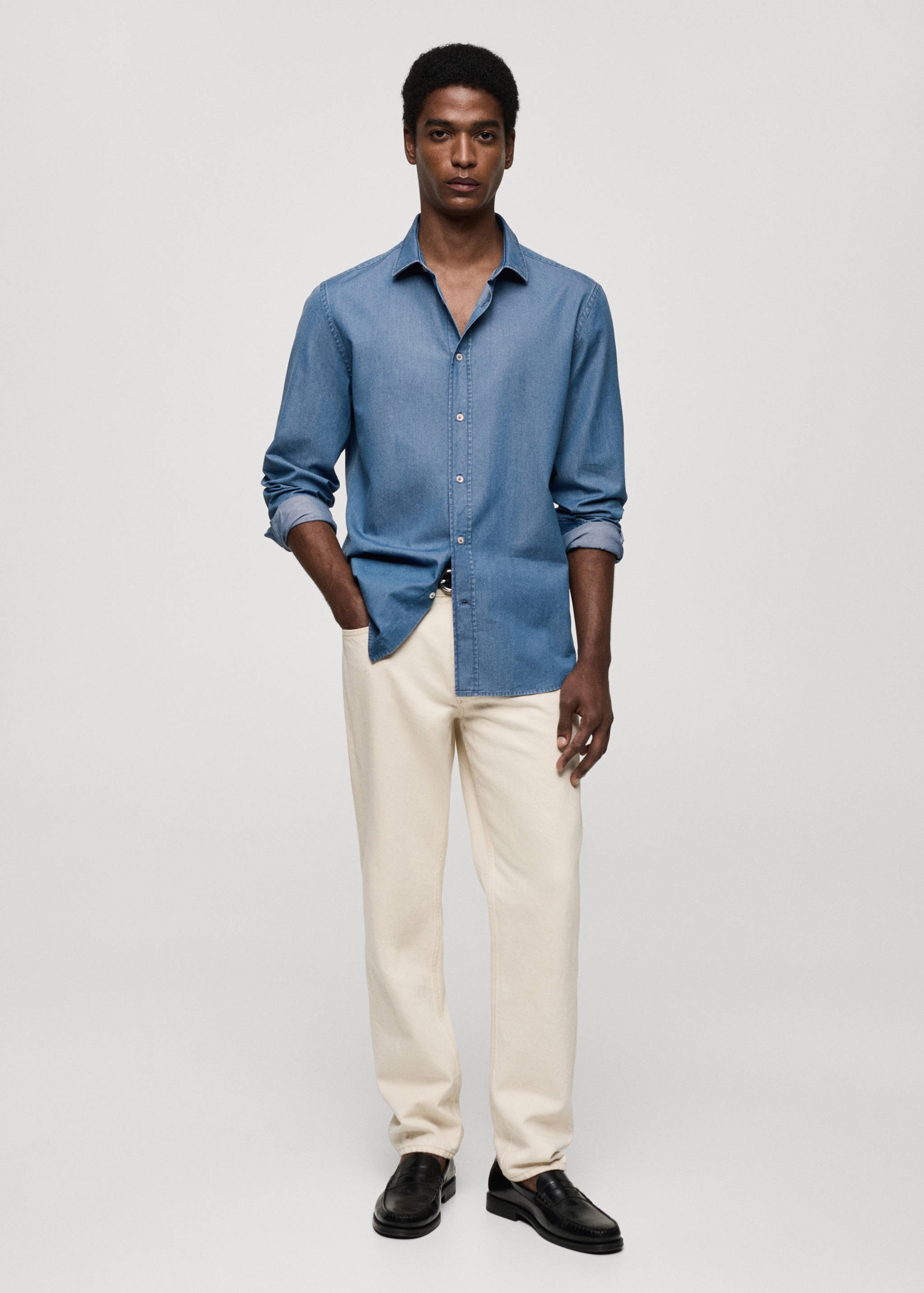 Chemise slim fit coton chambray - Plan général