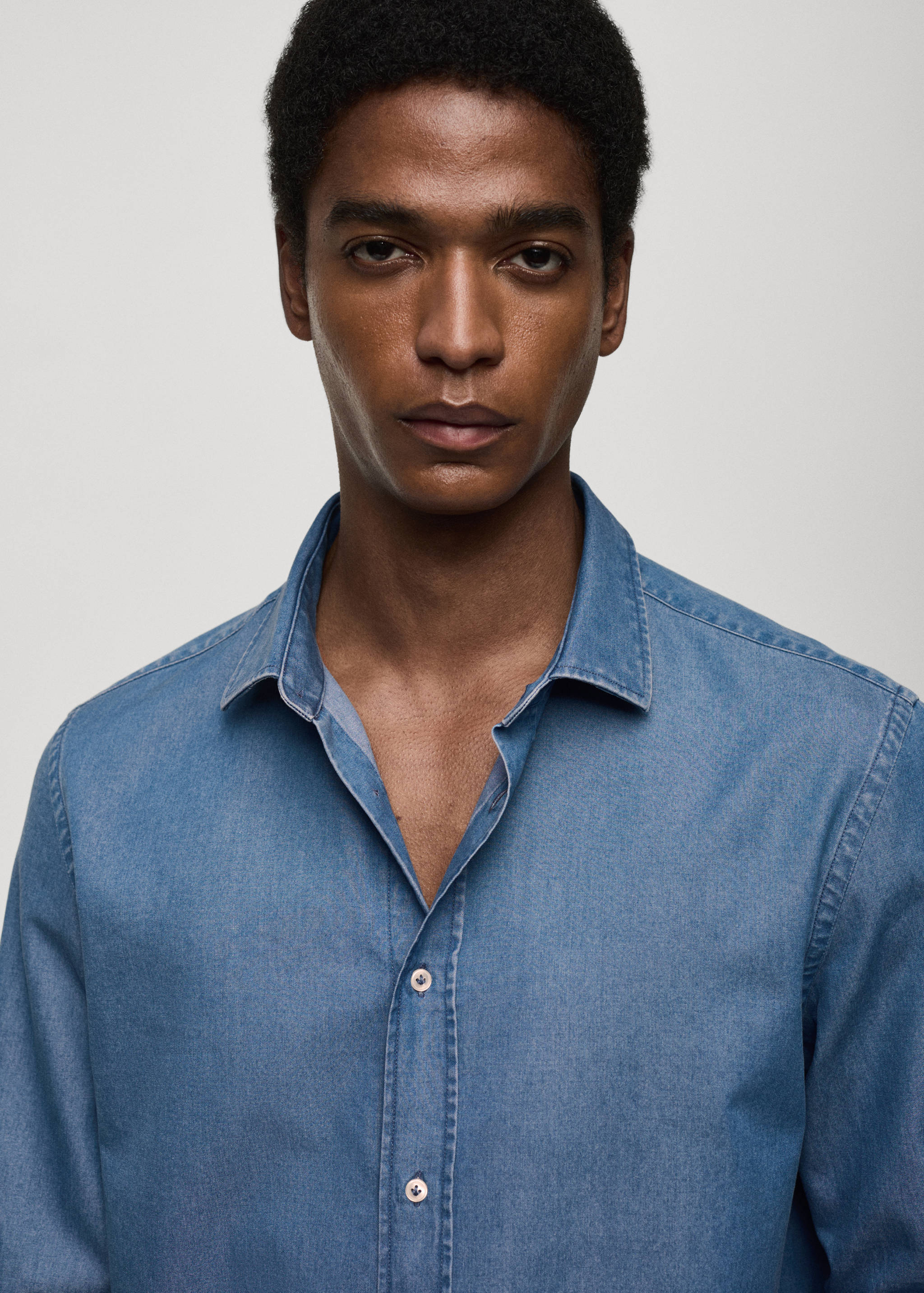 Chemise slim fit coton chambray - Détail de l'article 1