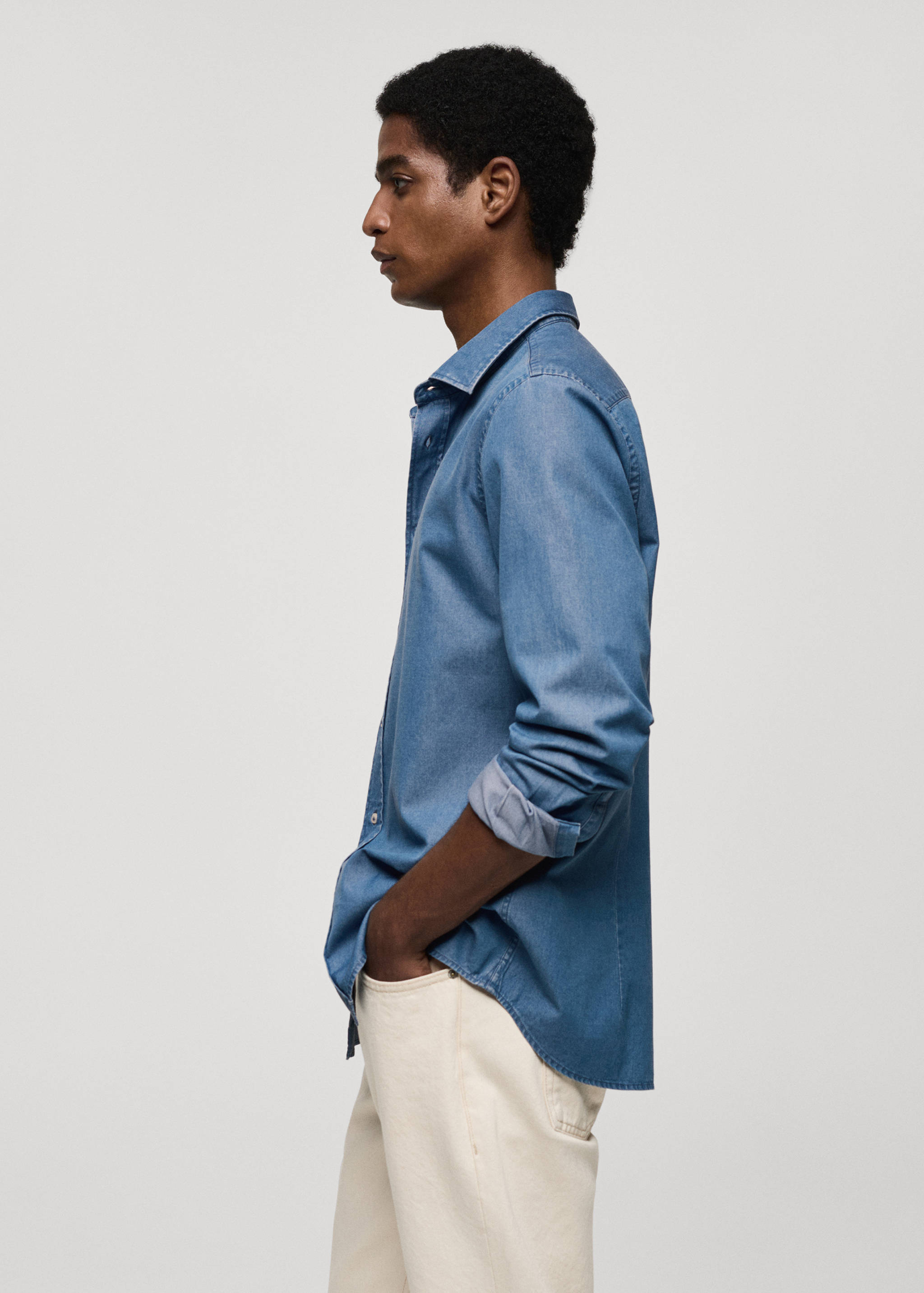 Chemise slim fit coton chambray - Détail de l'article 2