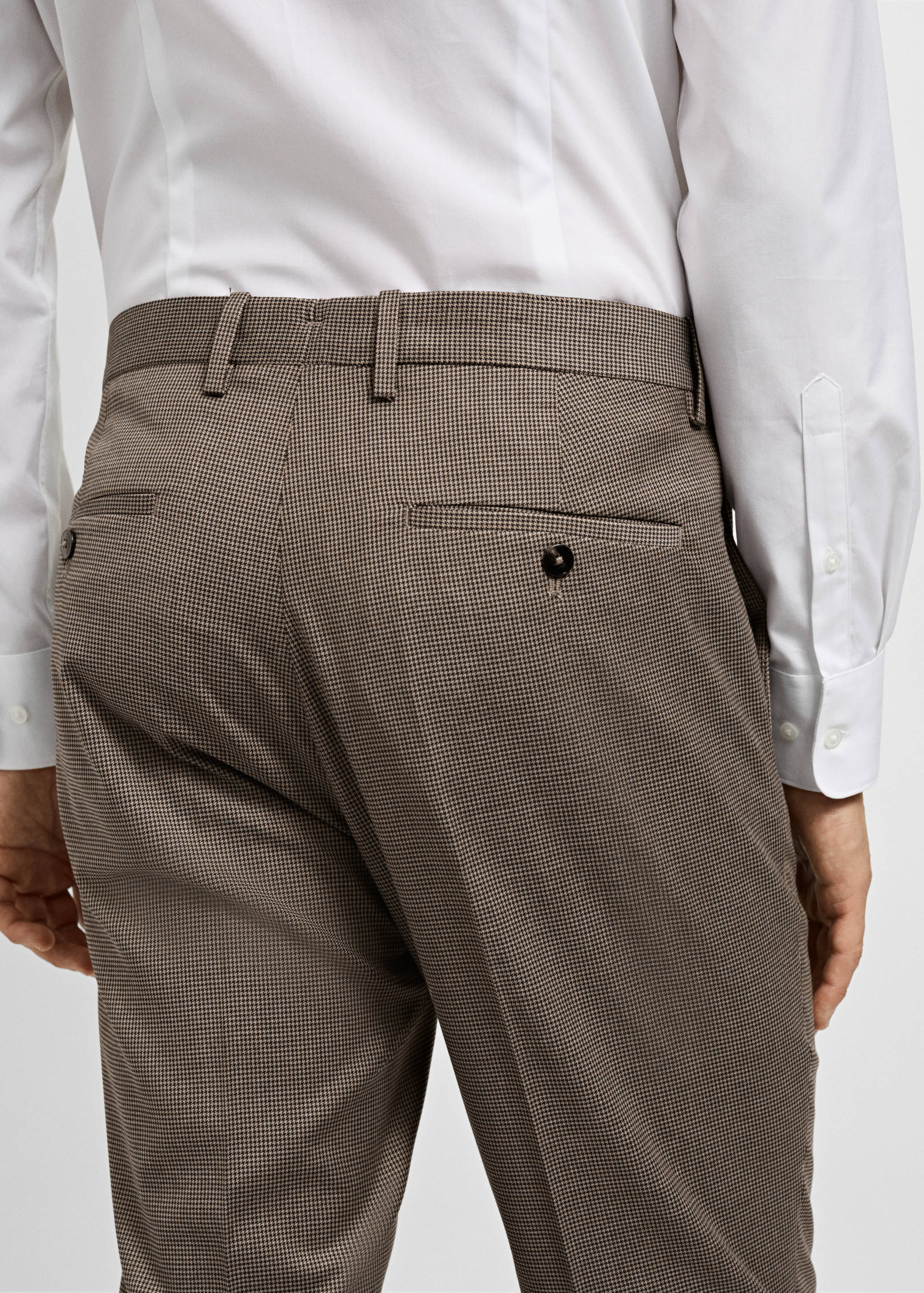 Herringbone super slim- fit suit trousers - Details of the article 6