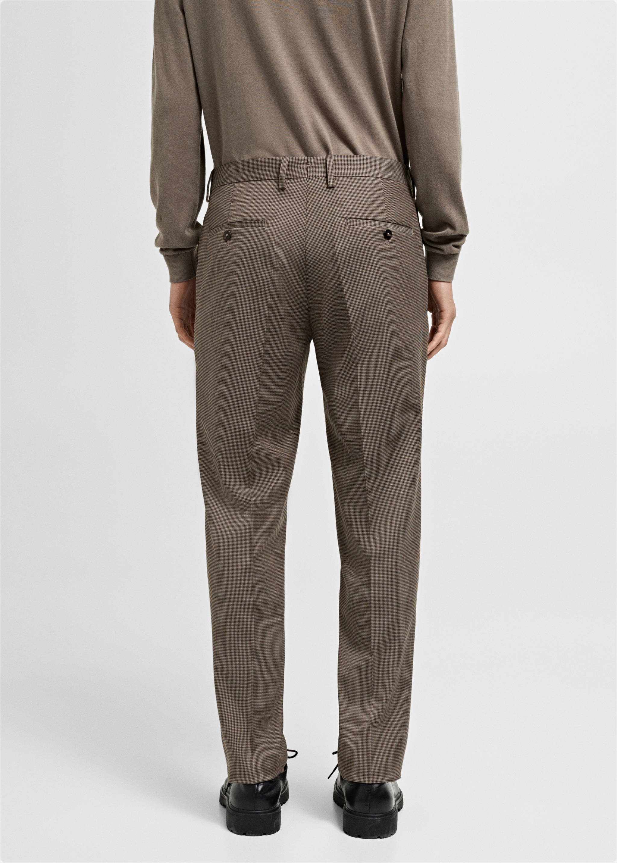 千鸟格超修身西装裤 - null