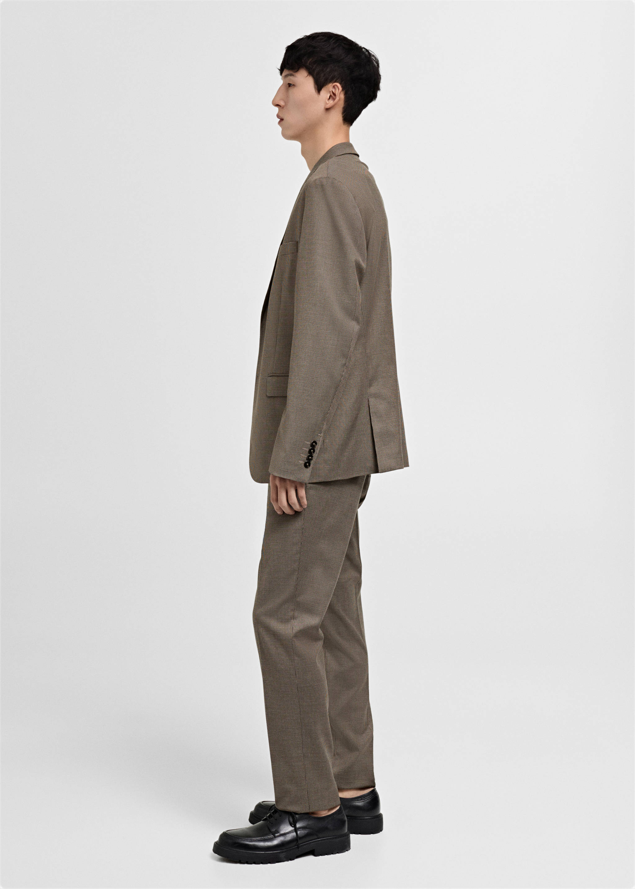 千鸟格超修身西装裤 - null