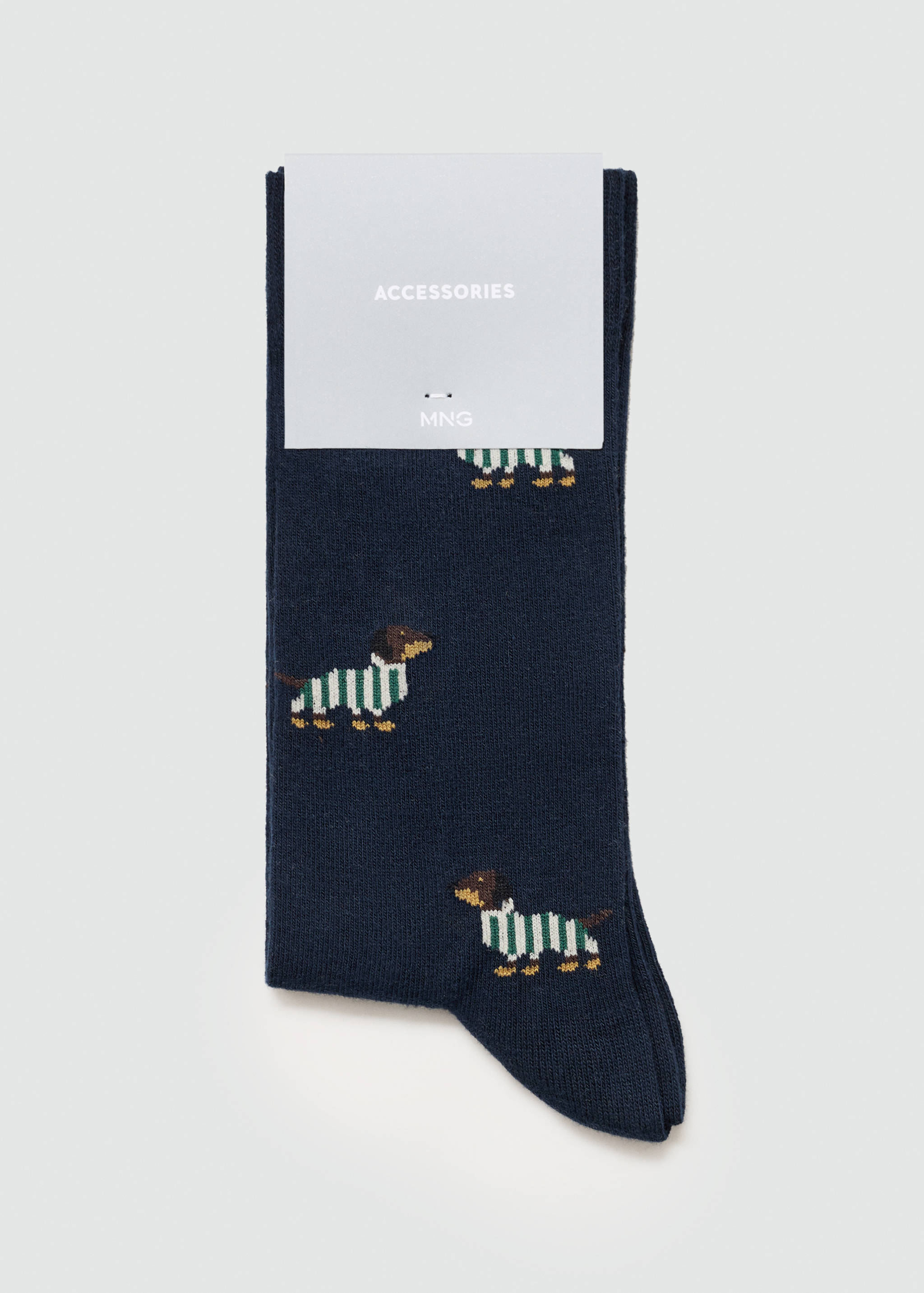 Dog-embroidered cotton socks - Reverse of the article