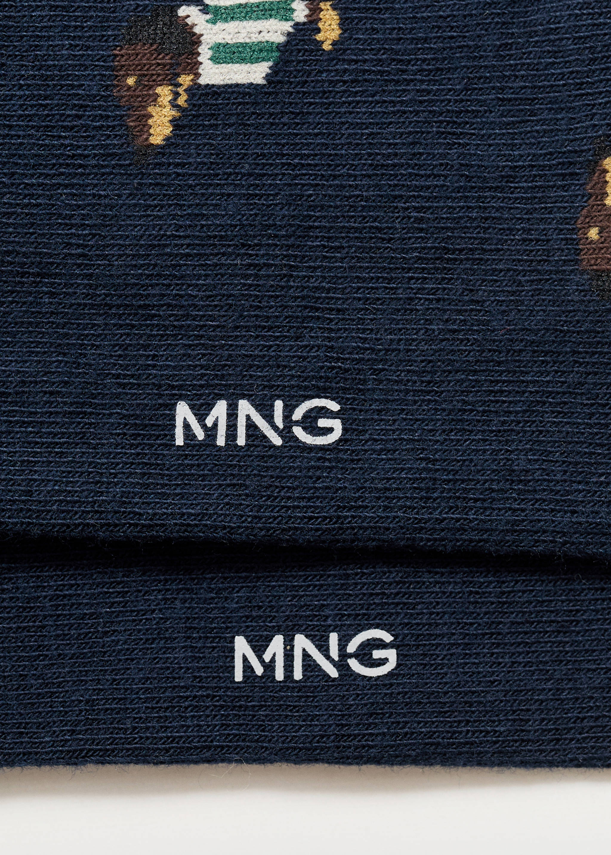 Dog-embroidered cotton socks - Details of the article 0