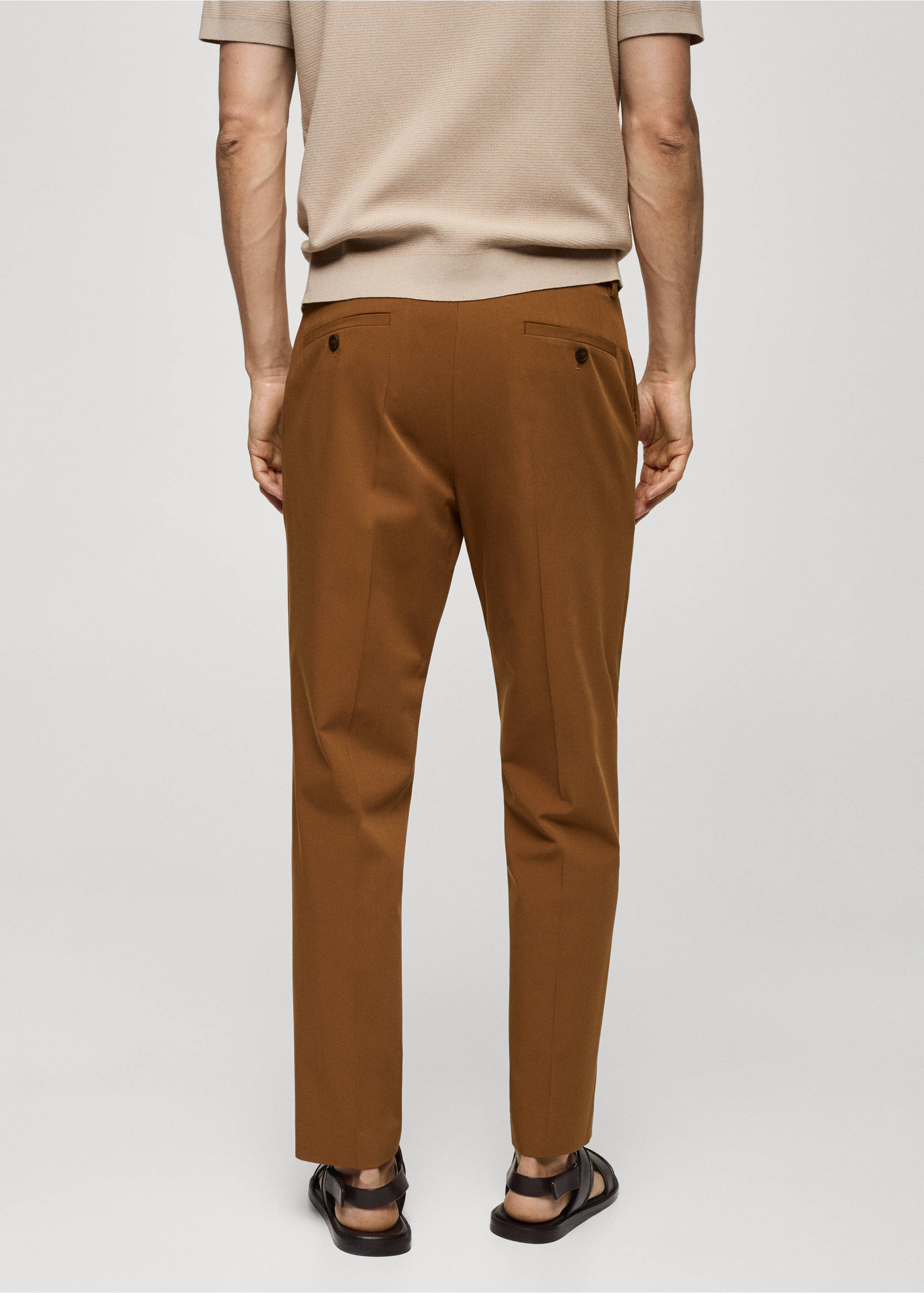 Костюмные брюки slim fit - Обратная сторона изделия, Золотисто-оранжевый. Ref: 77044445-00.