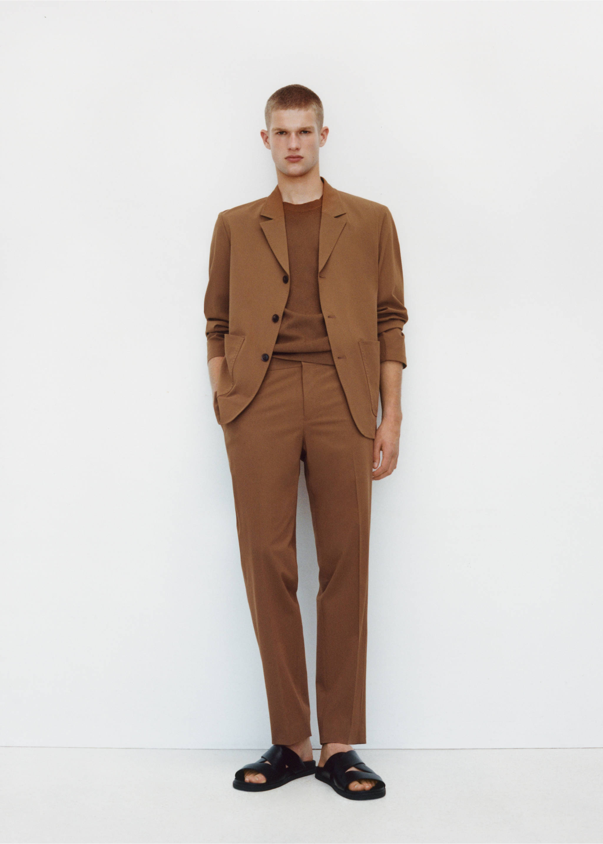 Костюмные брюки slim fit - Деталь изделия 5, Золотисто-оранжевый. Ref: 77044445-00.