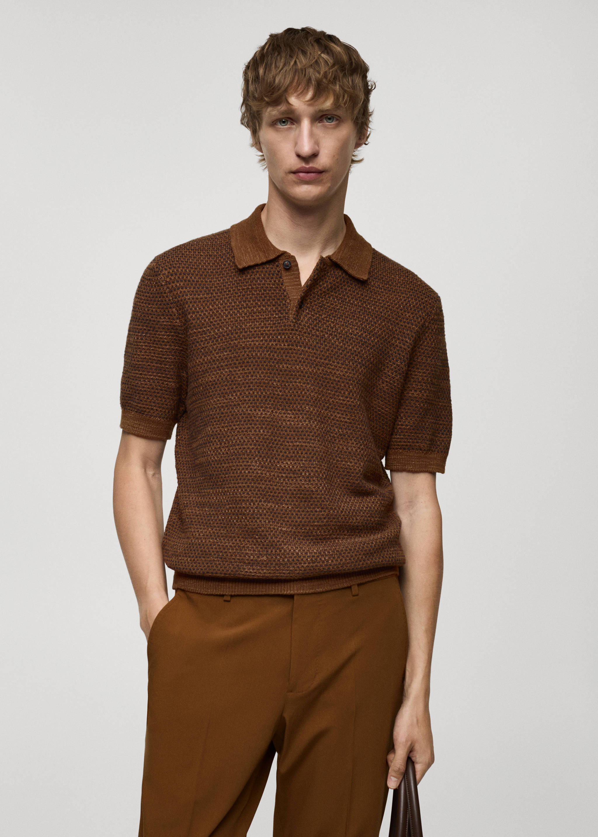Polo algodón punto estructura - Plano medio