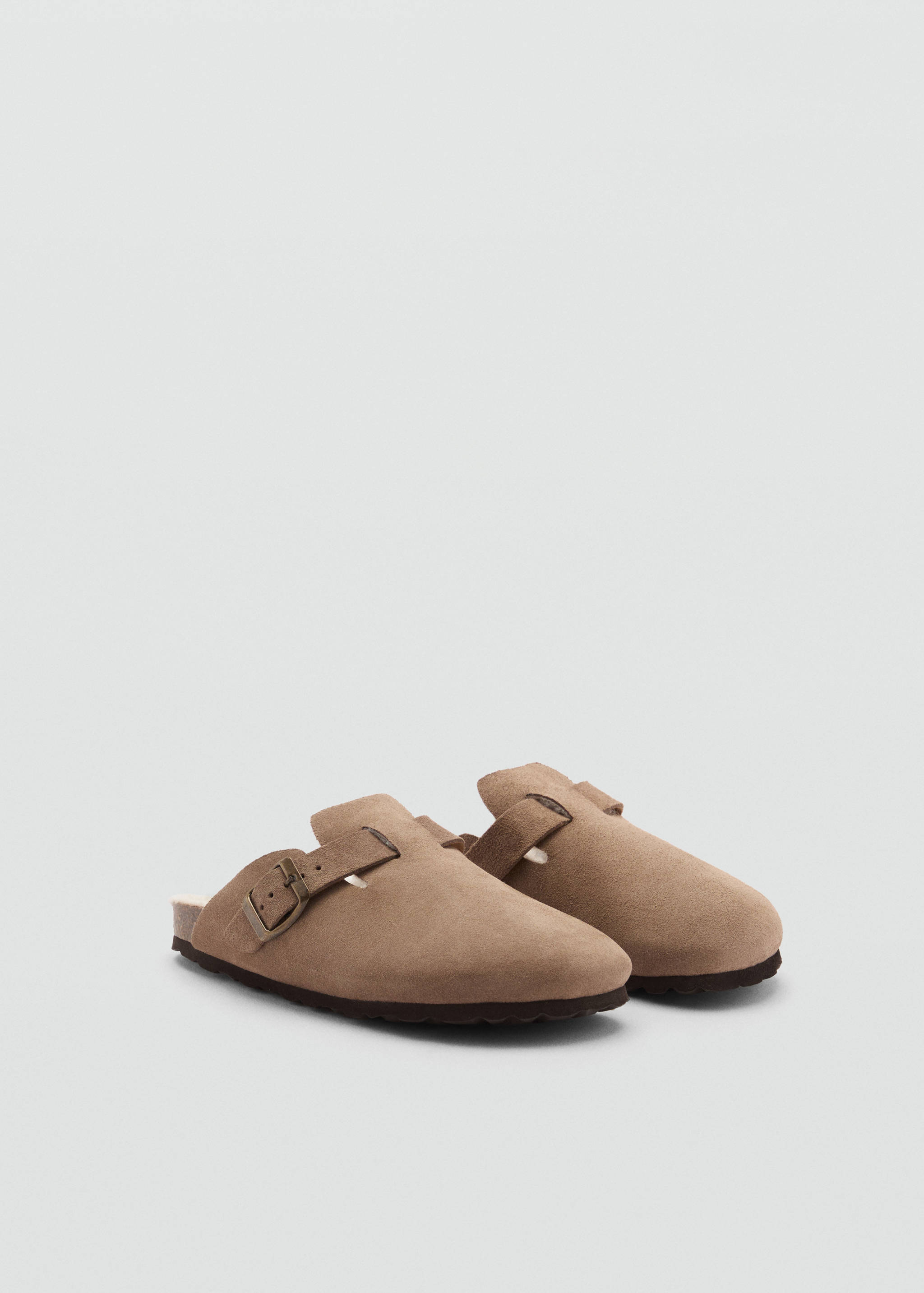 Sheepskin clogs with fur-effect lining - Medium plane