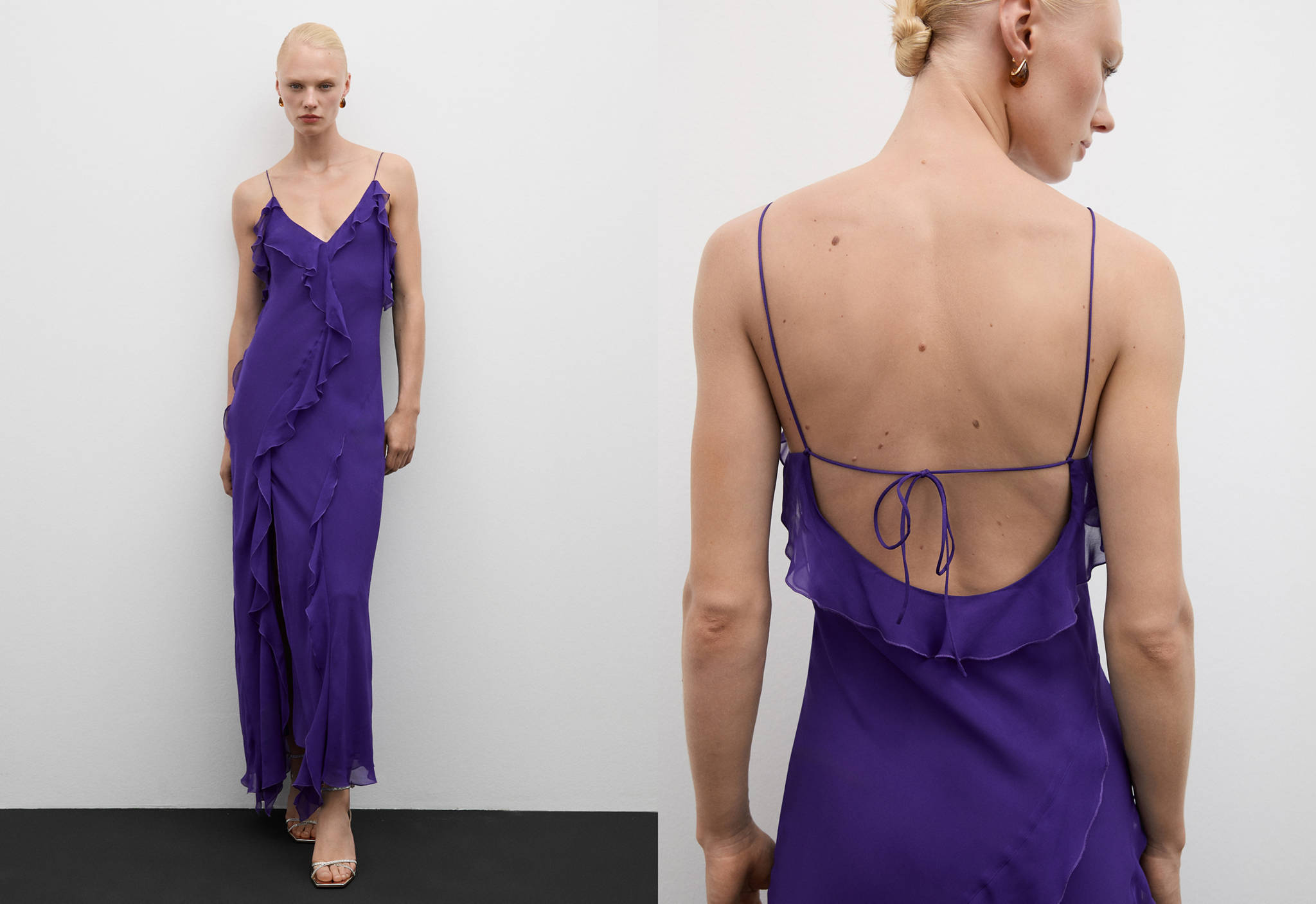 Ruffled chiffon dress - Panoramic plane