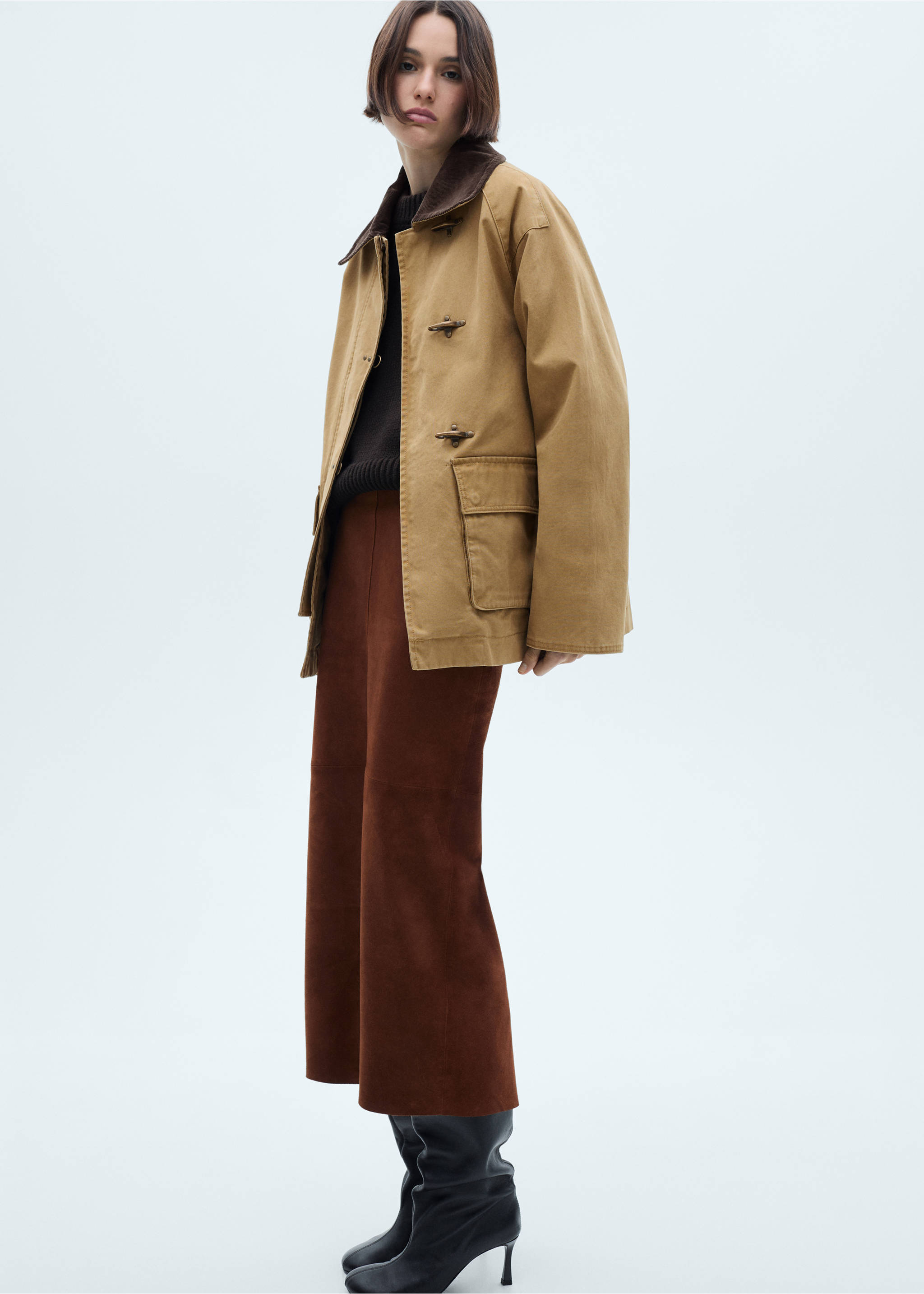 Pockets cotton parka - General plane, Medium Brown. Ref: 77044760-00.