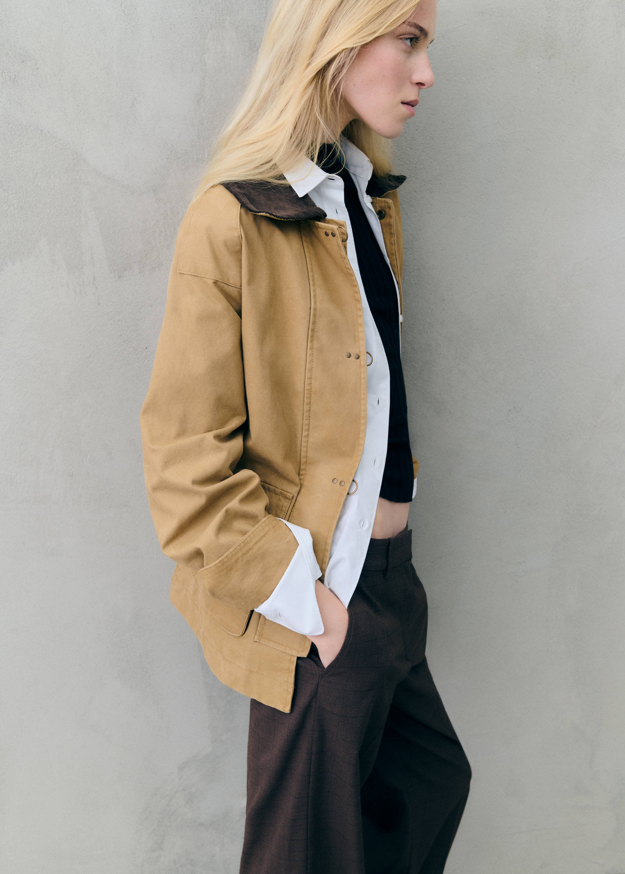 Pockets cotton barn jacket - Details of the article 7