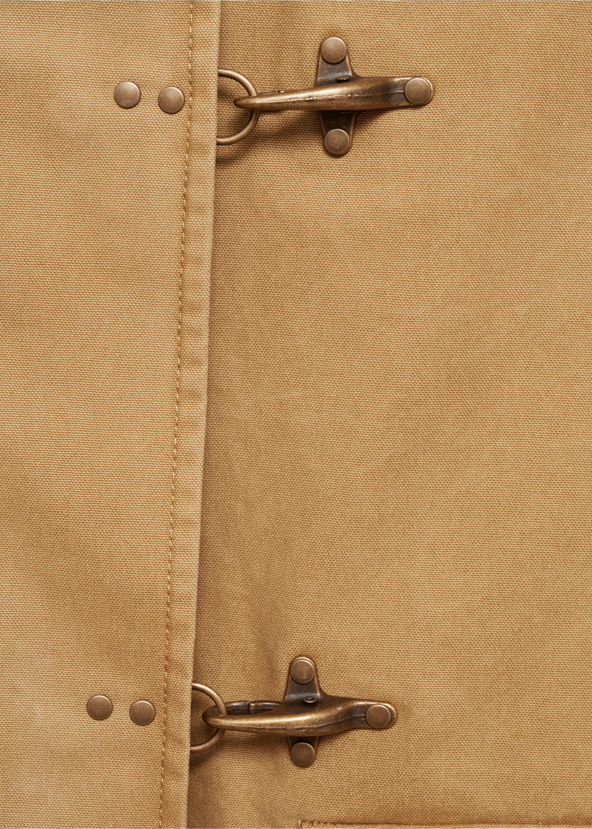 Pockets cotton parka - Details of the article 8, Medium Brown. Ref: 77044760-00.