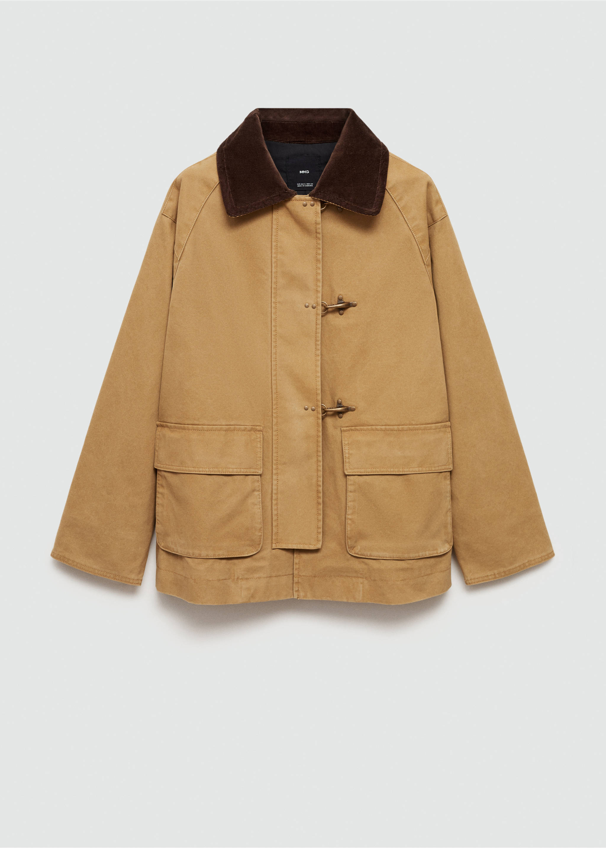 Pockets cotton parka - Article without model, Medium Brown. Ref: 77044760-00.