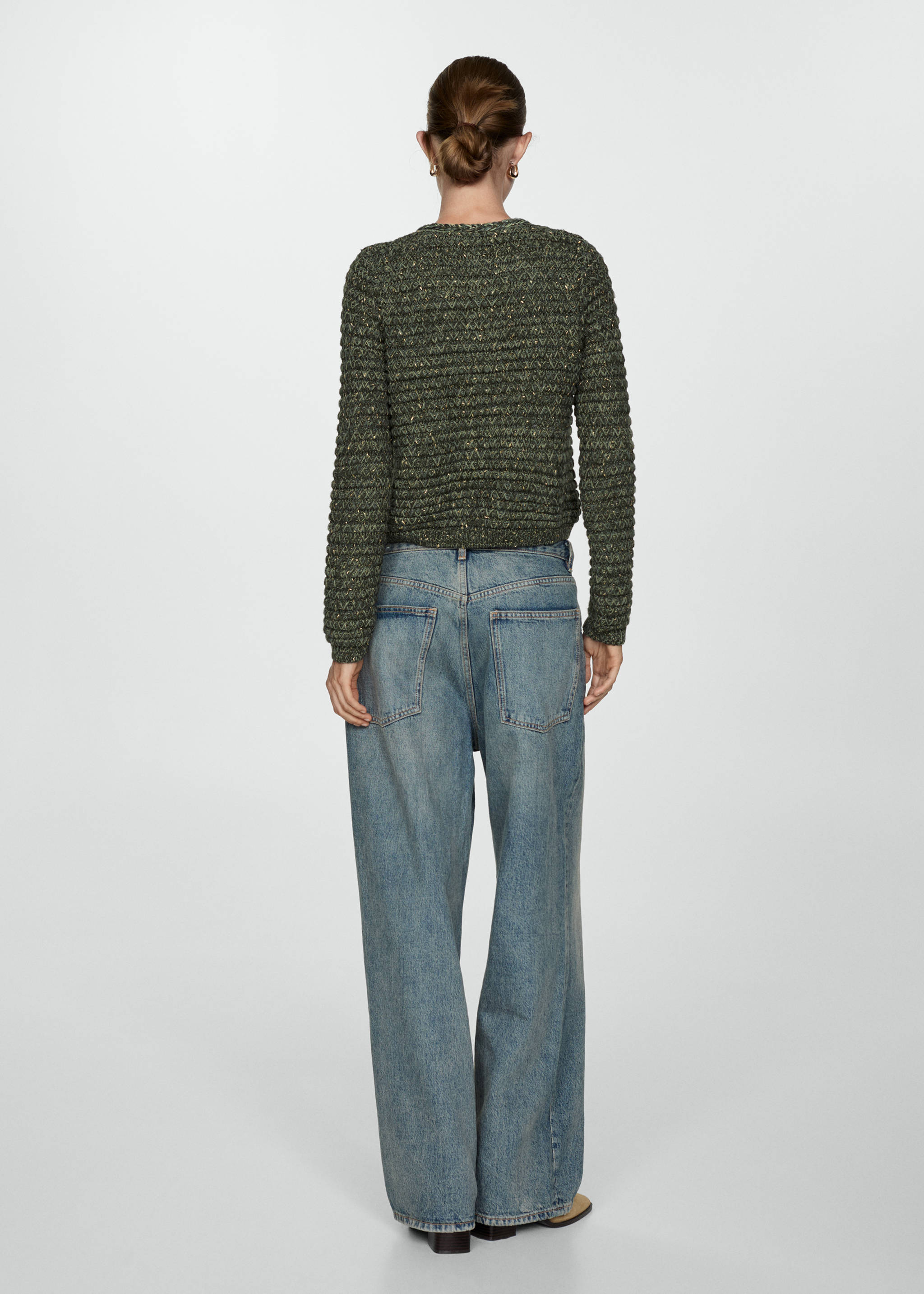 Lurex chunky-knit cardigan - Reverse of the article