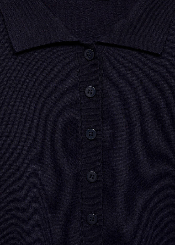 Polo-neck cardigan — Dark Navy