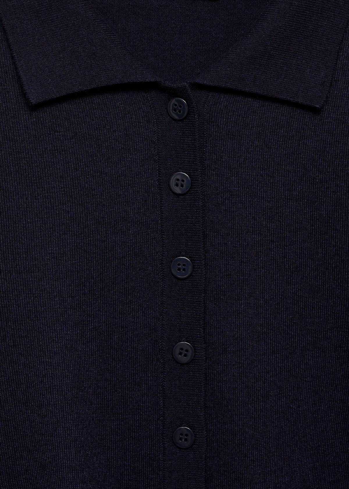 Polo-neck cardigan — Dark Navy