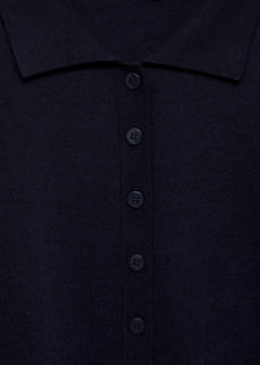 Polo-neck cardigan — Dark Navy 10