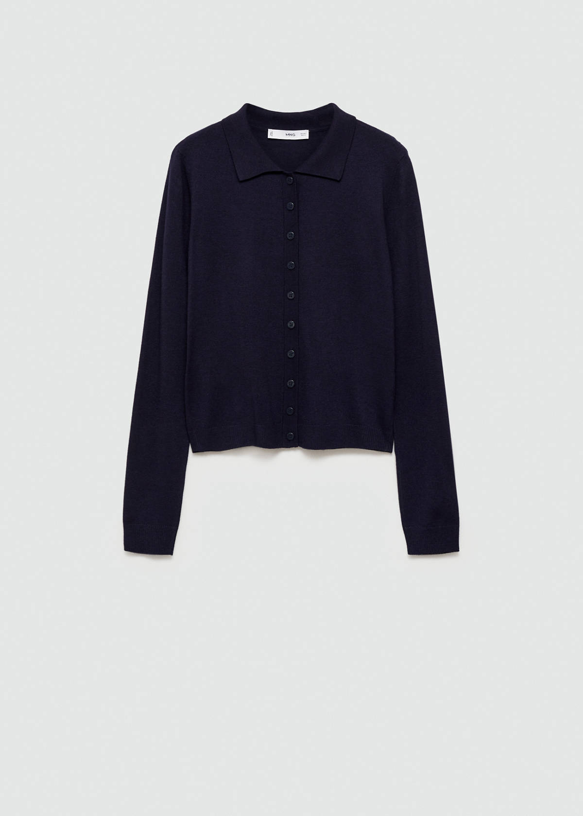 Polo-neck cardigan — Dark Navy