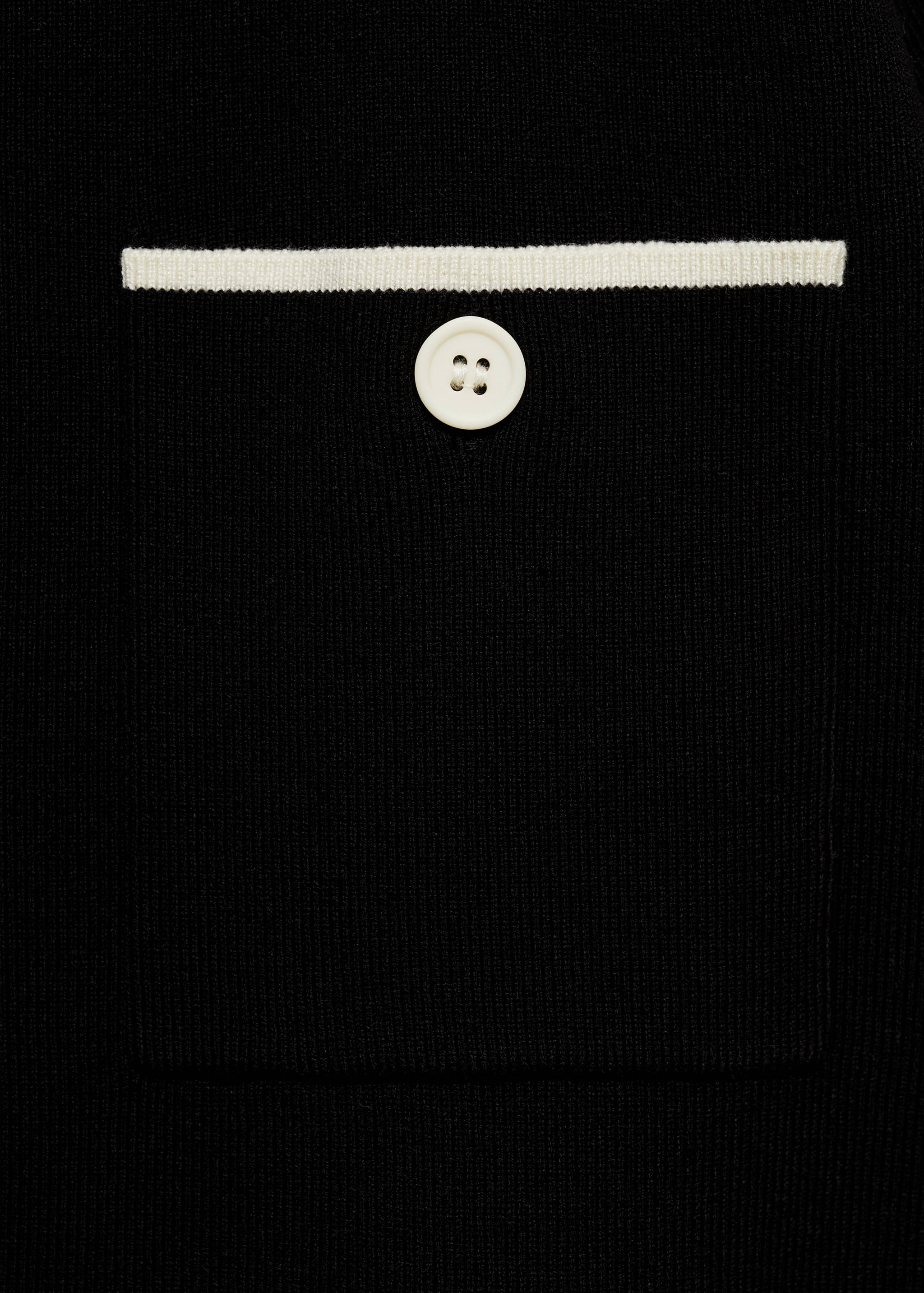 Short-sleeved cardigan with contrasting trims - Details of the article 0