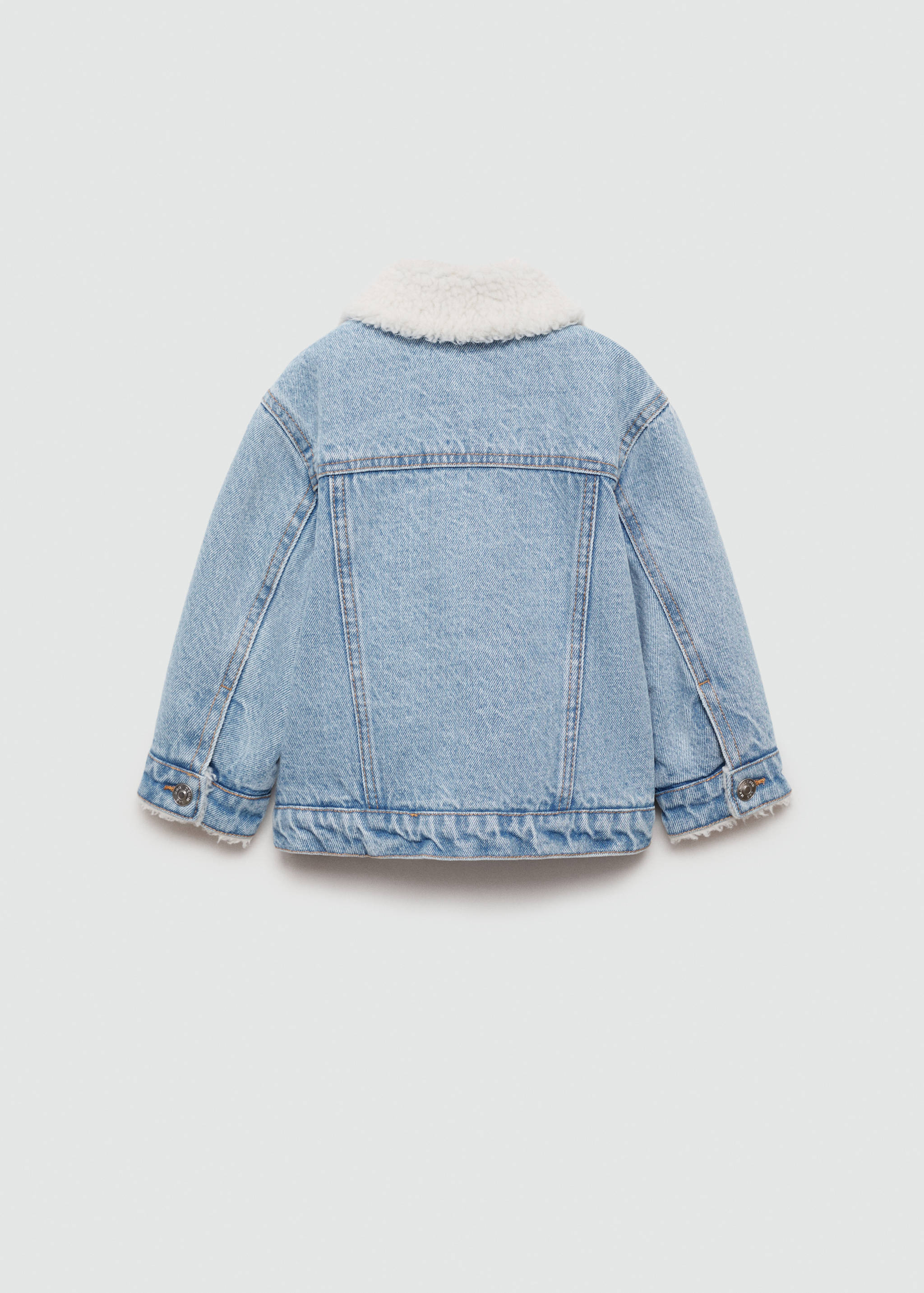 Denim jacket with shearling-effect lining - Reverse of the article