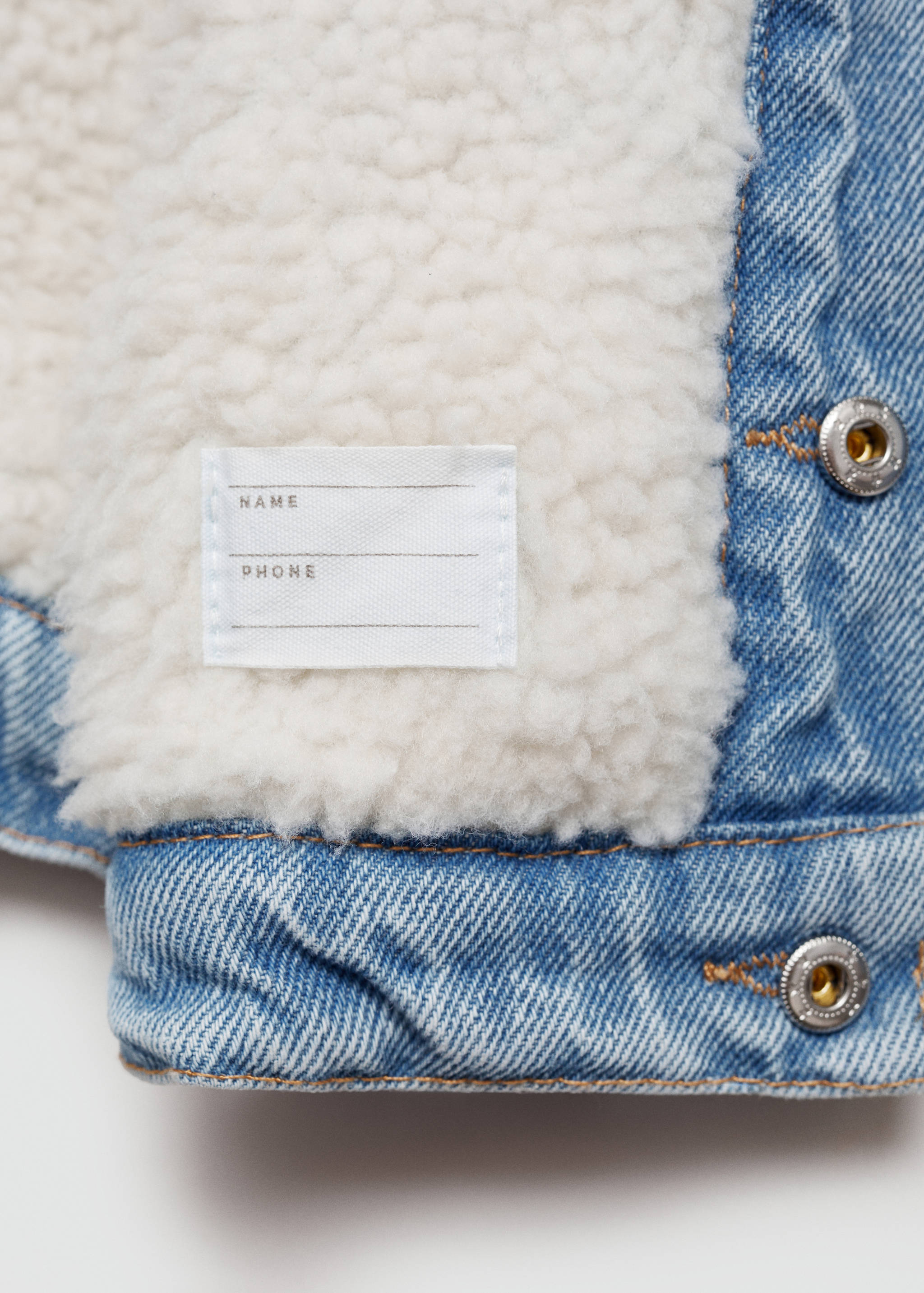 Denim jacket with shearling-effect lining - Details of the article 0