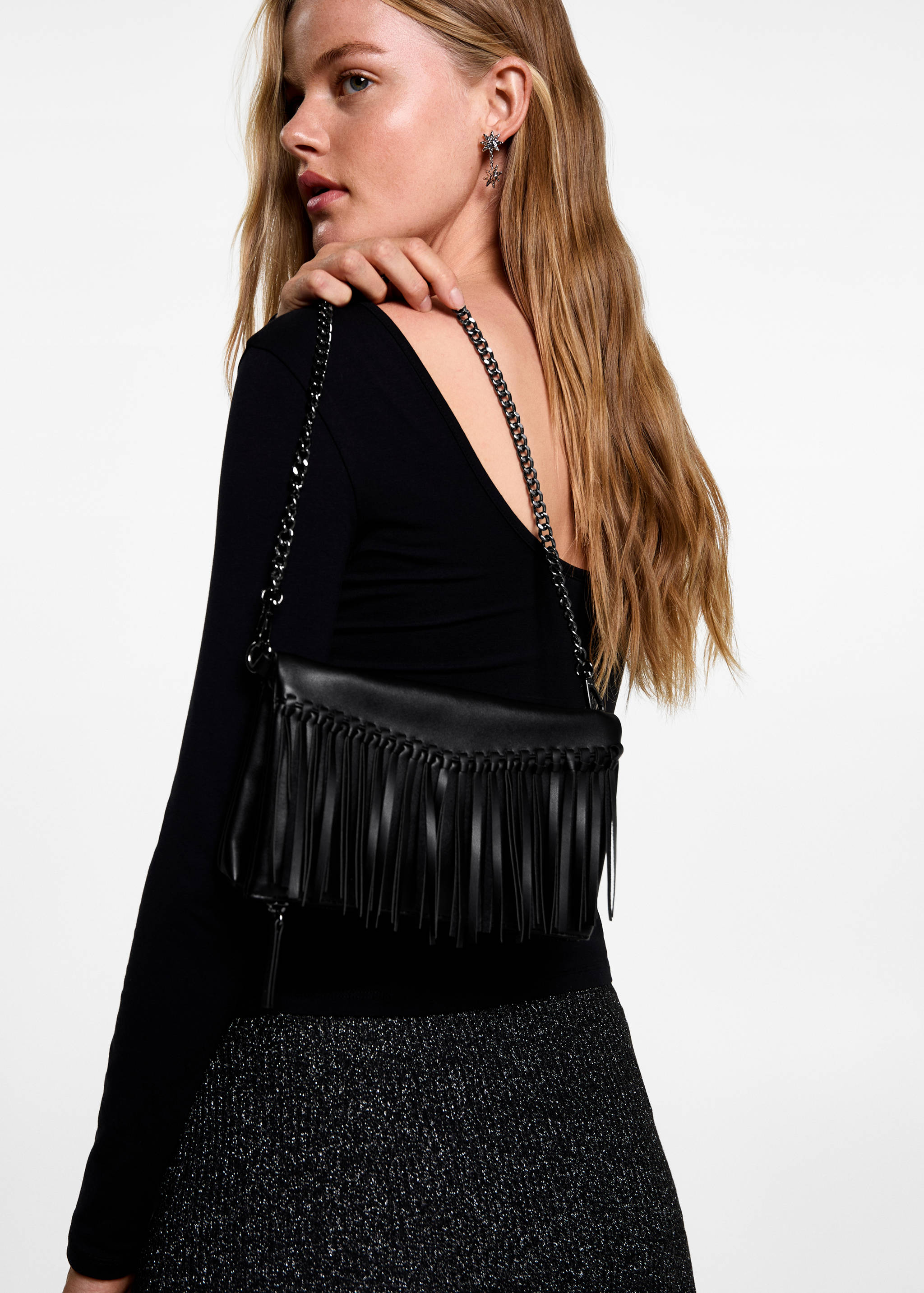 Fringed cross-body bag - General plane