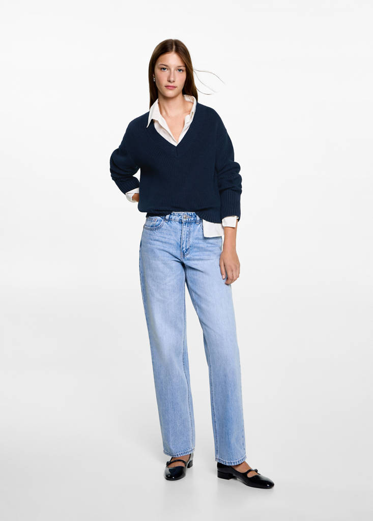 V-neck sweater — Dark Navy