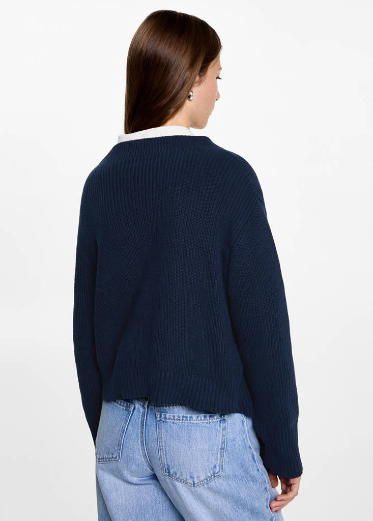 V-neck sweater — Dark Navy