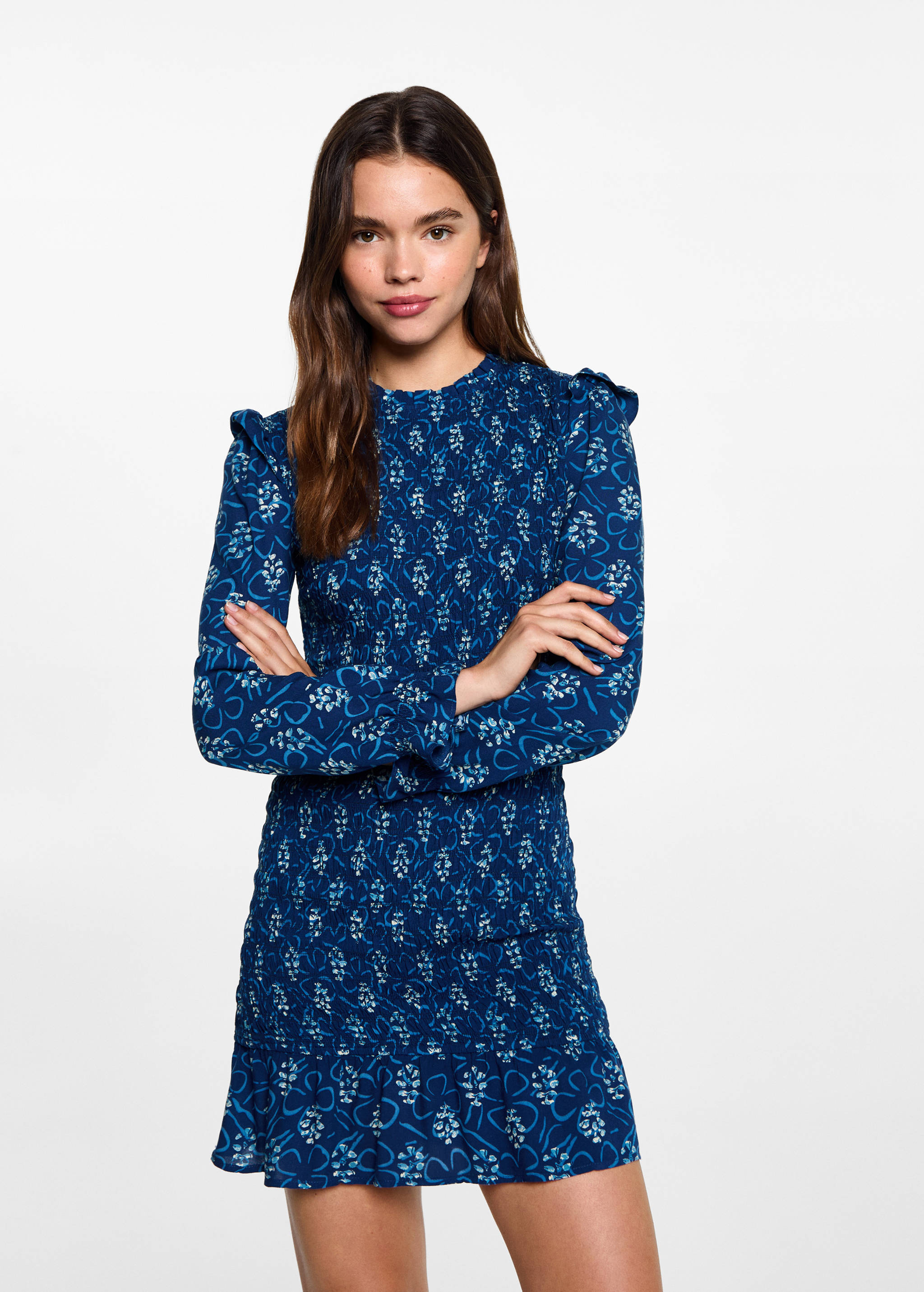 Printed ruched dress - Medium plane