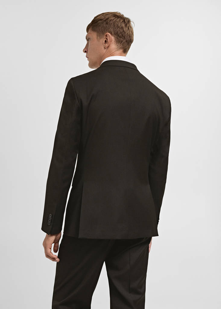Stretch-fabric slim-fit suit jacket — Brown